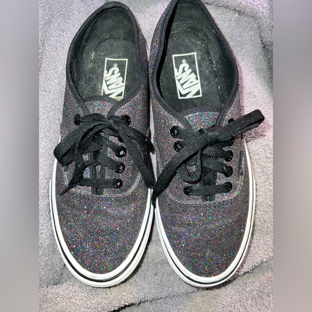 Vans Sneakers low back Rainbow black glitter W8 M 6.5